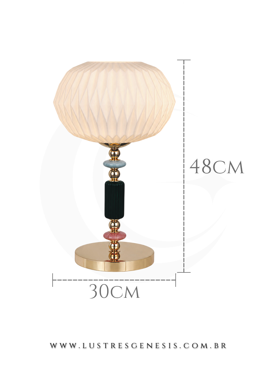 Lumin&aacute;ria de Mesa Abajur Contempor&acirc;neo Branco com Base em Cer&acirc;mica para Quarto e Sala 